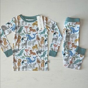 Toast + Jams Bamboo Pajama Set Safari Pals 2T 3T 4T 5-6 years